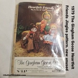 1979 The Gingham Goose Heartfelt Friends Jingles pattern. new unused Pat023